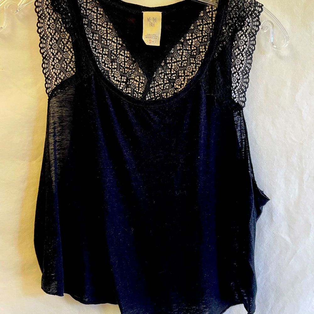 Free people, women’s crop top tank, black, small